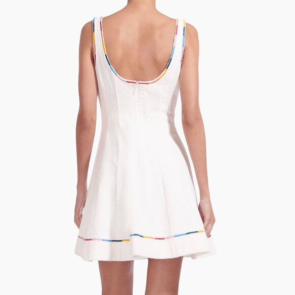 STAUD White Wells Embroidered Minidress, Size 4 - Picture 3 of 8